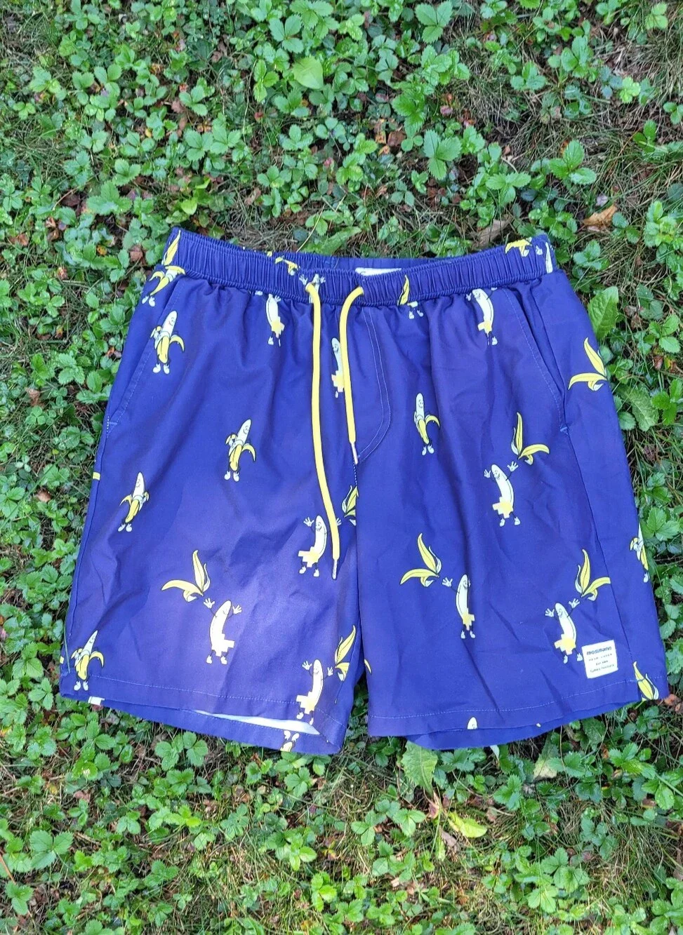 Mosmann Australia Mens Swim Shorts Large Blue Banana Theme